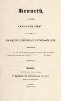 view Kenneth, a poem / [George Murray Paterson].