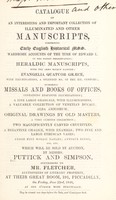 view Catalogue of an interesting and important collection of illuminated and other manuscripts ... etc. Which will be sold by auction ... on ... June 23rd, 1848.