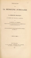 view Discours sur la médecine judiciaire et la médecine politique, au point de vue de la science / [Jean Romuald Marinus].