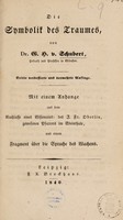 view Die Symbolik des Traumes / von dr. G.H. v. Schubert. Mit einem Anhange aus dem Nachlasse eines Visionairs: des J. Fr. Oberlin, und einem Fragment uber die Sprache des Wachens.