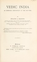 view Vedic India as embodied principally in the Rig-Veda / [Zénaïde A. Ragozin].