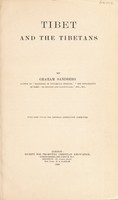 view Tibet and the Tibetans / by Graham Sandberg. Published under the general literature committee.