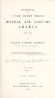 view Narrative of a year's journey through central and eastern Arabia (1862-1863) / by William Gifford Palgrave.