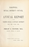 view [Report 1904] / Medical Officer of Health, Bakewell R.D.C. Northern Division.