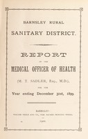 view [Report 1899] / Medical Officer of Health, Barnsley (Union) R.D.C.