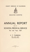 view [Report 1937] / School Medical Officer of Health, Blackburn County Borough.