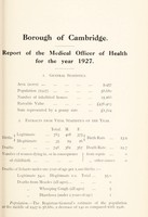 view [Report 1927] / Medical Officer of Health, Cambridge Borough.