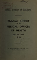 view [Report 1954] / Medical Officer of Health, Hailsham R.D.C.