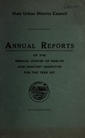 view [Report 1937] / Medical Officer of Health, Hale U.D.C.