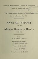 view [Report 1925] / Medical Officer of Health, Halesowen Borough.