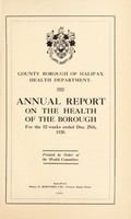 view [Report 1920] / Medical Officer of Health, Halifax County Borough.