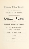 view [Report 1937] / Medical Officer of Health, Halstead U.D.C.