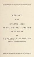 view [Report 1946] / Medical Officer of Health, Haltwhistle R.D.C.