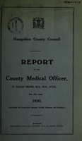 view [Report 1930] / Medical Officer of Health, Hampshire County Council.