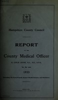 view [Report 1933] / Medical Officer of Health, Hampshire County Council.