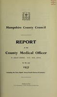 view [Report 1937] / Medical Officer of Health, Hampshire County Council.