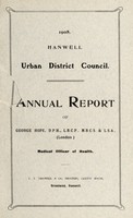 view [Report 1908] / Medical Officer of Health, Hanwell U.D.C.