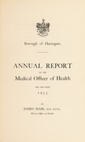 view [Report 1933] / Medical Officer of Health, Harrogate Borough.