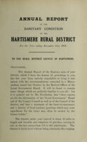 view [Report 1909] / Medical Officer of Health, Hartismere R.D.C.