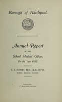 view [Report 1933] / School Medical Officer of Health, Hartlepool Borough.