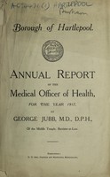 view [Report 1917] / Medical Officer of Health, Hartlepool Borough.