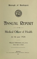 view [Report 1924] / Medical Officer of Health, Hartlepool Borough.