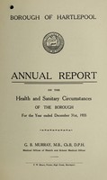 view [Report 1935] / Medical Officer of Health, Hartlepool Borough.