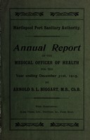 view [Report 1915] / Medical Officer of Health, Hartlepool Port Health Authority.