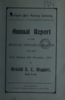 view [Report 1927] / Medical Officer of Health, Hartlepool Port Health Authority.