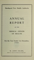 view [Report 1948] / Medical Officer of Health, Hartlepool Port Health Authority.