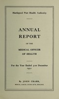 view [Report 1951] / Medical Officer of Health, Hartlepool Port Health Authority.