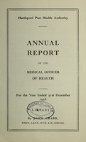 view [Report 1956] / Medical Officer of Health, Hartlepool Port Health Authority.