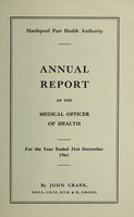 view [Report 1961] / Medical Officer of Health, Hartlepool Port Health Authority.