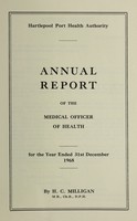 view [Report 1968] / Medical Officer of Health, Hartlepool Port Health Authority.