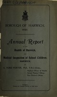 view [Report 1923] / Medical Officer of Health, Harwich Borough.