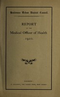 view [Report 1920] / Medical Officer of Health, Haslemere U.D.C.