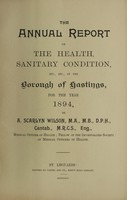 view [Report 1894] / Medical Officer of Health, Hastings County Borough.