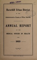 view [Report 1925] / Medical Officer of Health, Haverhill U.D.C.