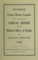 view [Report 1934] / Medical Officer of Health, Haydock Local Board / U.D.C.