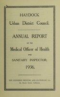 view [Report 1936] / Medical Officer of Health, Haydock Local Board / U.D.C.