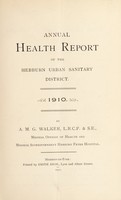 view [Report 1910] / Medical Officer of Health, Hebburn U.D.C.