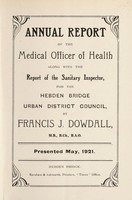 view [Report 1920] / Medical Officer of Health, Hebden Bridge U.D.C.