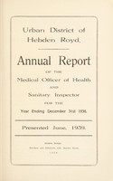 view [Report 1938] / Medical Officer of Health, Hebden Royd U.D.C.