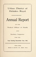 view [Report 1941] / Medical Officer of Health, Hebden Royd U.D.C.