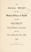 view [Report 1925] / Medical Officer of Health, Helmsley R.D.C.