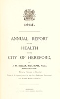 view [Report 1915] / Medical Officer of Health, Hereford City.