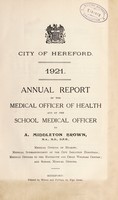 view [Report 1921] / Medical Officer of Health, Hereford City.