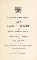 view [Report 1927] / Medical Officer of Health, Hereford City.