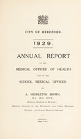 view [Report 1929] / Medical Officer of Health, Hereford City.