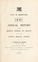 view [Report 1931] / Medical Officer of Health, Hereford City.